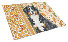 Load image into Gallery viewer, Bernese Mountain Dog Heirloom Fall Glass Cutting Board