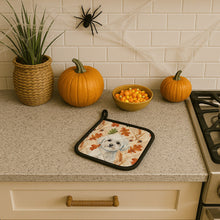 Load image into Gallery viewer, Bichon Frise Heirloom Fall Pair of Pot Holders