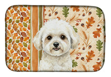 Load image into Gallery viewer, White and Cream Bichon Frise Heirloom Fall Dish Drying Mat