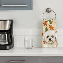Load image into Gallery viewer, White and Cream Bichon Frise Heirloom Fall Kitchen Towel