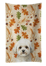 Load image into Gallery viewer, White and Cream Bichon Frise Heirloom Fall Kitchen Towel