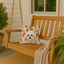 Load image into Gallery viewer, White and Cream Bichon Frise Heirloom Fall Throw Pillow