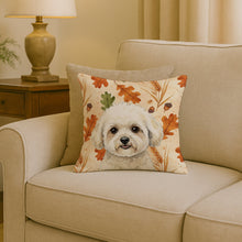 Load image into Gallery viewer, White and Cream Bichon Frise Heirloom Fall Throw Pillow