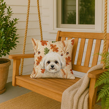 Load image into Gallery viewer, White and Cream Bichon Frise Heirloom Fall Throw Pillow
