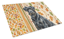 Load image into Gallery viewer, Black Russian Terrier Heirloom Fall Glass Cutting Board