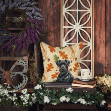 Load image into Gallery viewer, Black Russian Terrier Heirloom Fall Throw Pillow