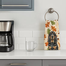 Load image into Gallery viewer, Black and Tan Bloodhound Heirloom Fall Kitchen Towel
