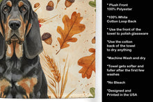 Load image into Gallery viewer, Black and Tan Bloodhound Heirloom Fall Kitchen Towel