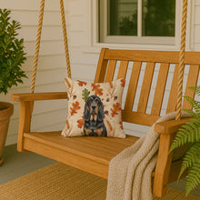 Load image into Gallery viewer, Black and Tan Bloodhound Heirloom Fall Throw Pillow