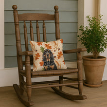 Load image into Gallery viewer, Black and Tan Bloodhound Heirloom Fall Throw Pillow