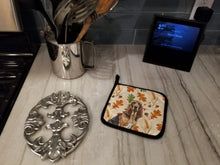 Load image into Gallery viewer, Liver and Tan Bloodhound Heirloom Fall Pair of Pot Holders