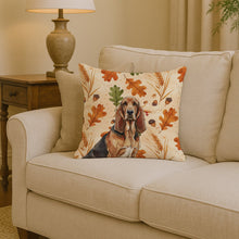 Load image into Gallery viewer, Liver and Tan Bloodhound Heirloom Fall Throw Pillow