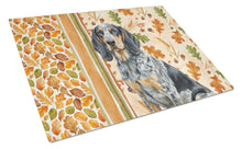 Load image into Gallery viewer, Bluetick Coonhound Heirloom Fall Glass Cutting Board