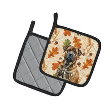 Load image into Gallery viewer, Brindle Boerboel Heirloom Fall Pair of Pot Holders