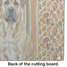 Load image into Gallery viewer, Fawn Boerboel Heirloom Fall Glass Cutting Board