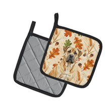 Load image into Gallery viewer, Fawn Boerboel Heirloom Fall Pair of Pot Holders