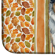 Load image into Gallery viewer, Border Collie Heirloom Fall Dish Drying Mat