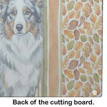 Load image into Gallery viewer, Border Collie Heirloom Fall Glass Cutting Board