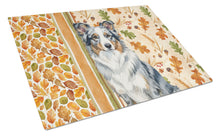 Load image into Gallery viewer, Border Collie Heirloom Fall Glass Cutting Board