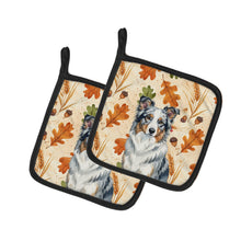 Load image into Gallery viewer, Border Collie Heirloom Fall Pair of Pot Holders