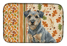 Load image into Gallery viewer, Blue and Tan Border Terrier Heirloom Fall Dish Drying Mat