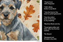 Load image into Gallery viewer, Blue and Tan Border Terrier Heirloom Fall Kitchen Towel
