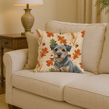 Load image into Gallery viewer, Blue and Tan Border Terrier Heirloom Fall Throw Pillow