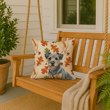 Load image into Gallery viewer, Blue and Tan Border Terrier Heirloom Fall Throw Pillow