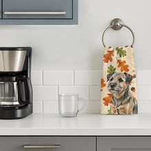 Load image into Gallery viewer, Grizzle and Tan Border Terrier Heirloom Fall Kitchen Towel