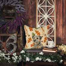 Load image into Gallery viewer, Grizzle and Tan Border Terrier Heirloom Fall Throw Pillow