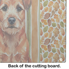 Load image into Gallery viewer, Red Border Terrier Heirloom Fall Glass Cutting Board