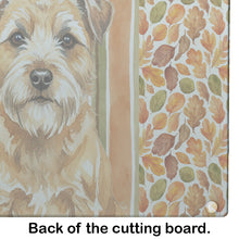 Load image into Gallery viewer, Wheaten Border Terrier Heirloom Fall Glass Cutting Board