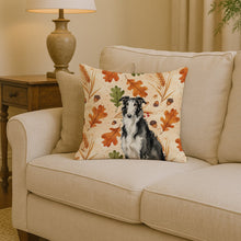 Load image into Gallery viewer, Black and White Borzoi Heirloom Fall Throw Pillow