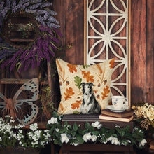 Load image into Gallery viewer, Black and White Borzoi Heirloom Fall Throw Pillow