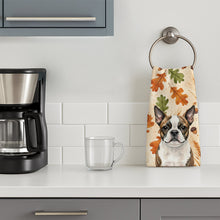 Load image into Gallery viewer, Brindle Boston Terrier Heirloom Fall Kitchen Towel