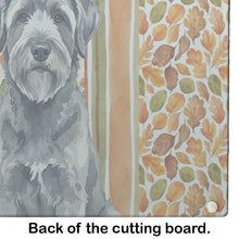 Load image into Gallery viewer, Gray Bouvier des Flandres Heirloom Fall Glass Cutting Board