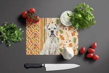 Load image into Gallery viewer, White Boxer Heirloom Fall Glass Cutting Board