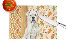 Load image into Gallery viewer, White Boxer Heirloom Fall Glass Cutting Board