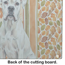 Load image into Gallery viewer, White Boxer Heirloom Fall Glass Cutting Board