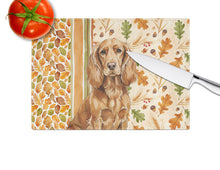 Load image into Gallery viewer, Boykin Spaniel Heirloom Fall Glass Cutting Board