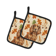 Load image into Gallery viewer, Boykin Spaniel Heirloom Fall Pair of Pot Holders
