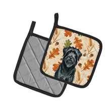Load image into Gallery viewer, Black Briard Heirloom Fall Pair of Pot Holders