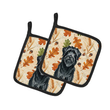 Load image into Gallery viewer, Black Briard Heirloom Fall Pair of Pot Holders