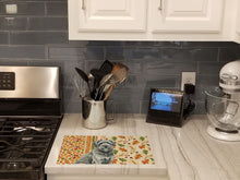 Load image into Gallery viewer, Gray Briard Heirloom Fall Glass Cutting Board