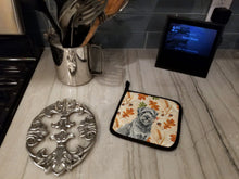 Load image into Gallery viewer, Gray Briard Heirloom Fall Pair of Pot Holders