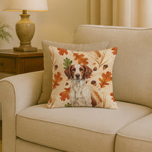 Load image into Gallery viewer, Liver and White Brittany Heirloom Fall Throw Pillow