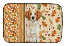 Load image into Gallery viewer, Orange and White Brittany Heirloom Fall Dish Drying Mat