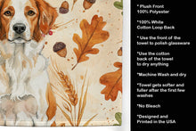 Load image into Gallery viewer, Orange and White Brittany Heirloom Fall Kitchen Towel