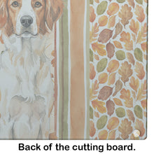 Load image into Gallery viewer, Orange and White Brittany Heirloom Fall Glass Cutting Board