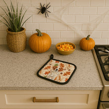 Load image into Gallery viewer, Orange and White Brittany Heirloom Fall Pair of Pot Holders